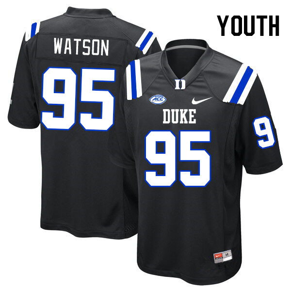 Youth #95 Preston Watson Duke Blue Devils College Football Jerseys Stitched-Black